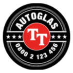 Logo von Autoglas mit Telefonnummer und Sternen.